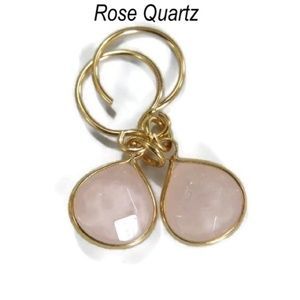 Rose Quartz Gemstone Briolette Earrings